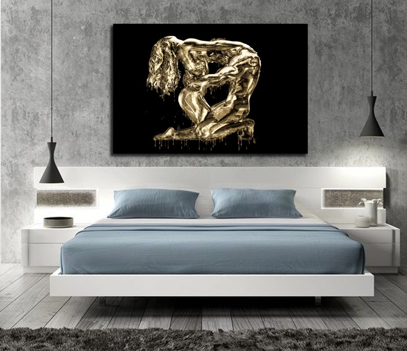 CANVAS PRINT His & Hers Bedroom Wall Art Abstract Art Print | Etsy