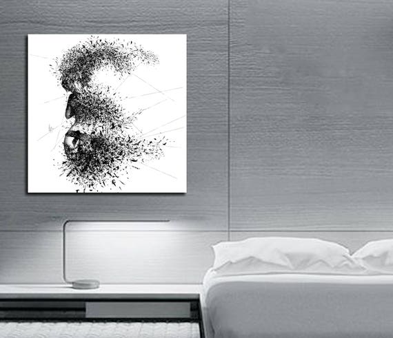 Canvas Art Sensual Bedroom Art Elegant Abstract Canvas Print Modern Erotic Master Bedroom Wall Art Nude Figure Drawing D006