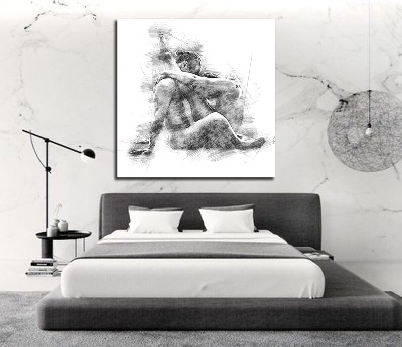 CANVAS ART His & Hers Bedroom Wall Art Sensual Wall Art Etsy