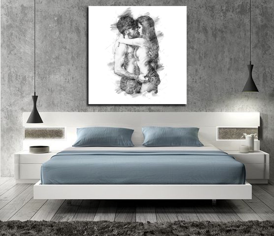 CANVAS PRINT His & Hers Bedroom Wall Decor Master Bedroom Etsy