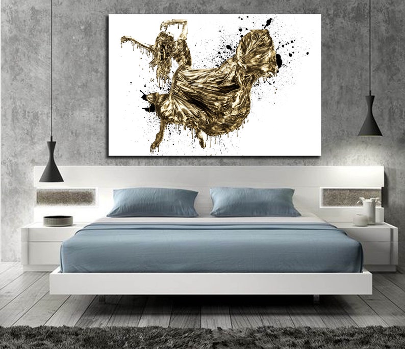 CANVAS ART Sensual Bedroom Wall Decor Dripping Gold Bedroom - Etsy
