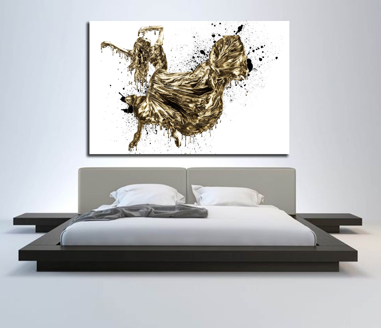 CANVAS ART Sensual Bedroom Wall Decor Dripping Gold Bedroom | Etsy