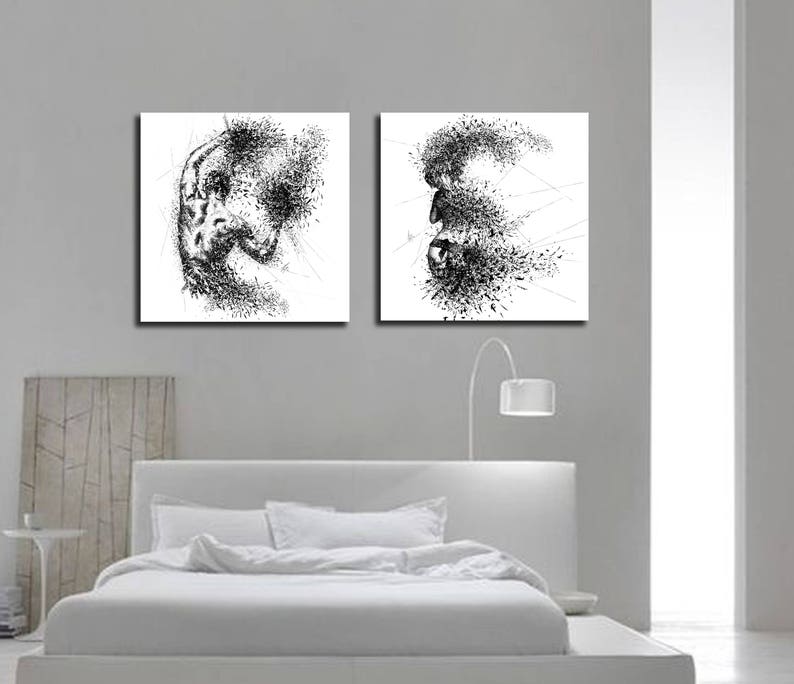 CANVAS ART Sensual Bedroom Picture His & Hers Abstract Canvas Etsy