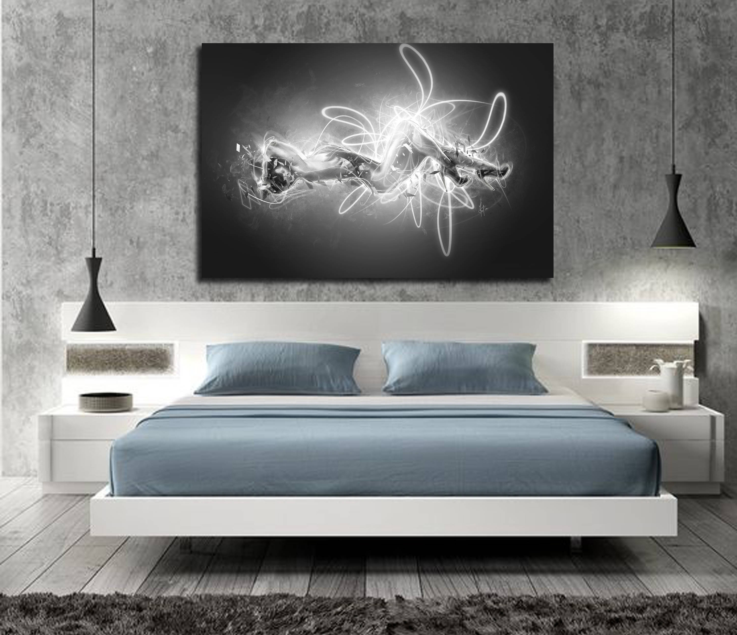 CANVAS ART Bedroom Wall Decor Elegant Contemporary Abstract Etsy Canada