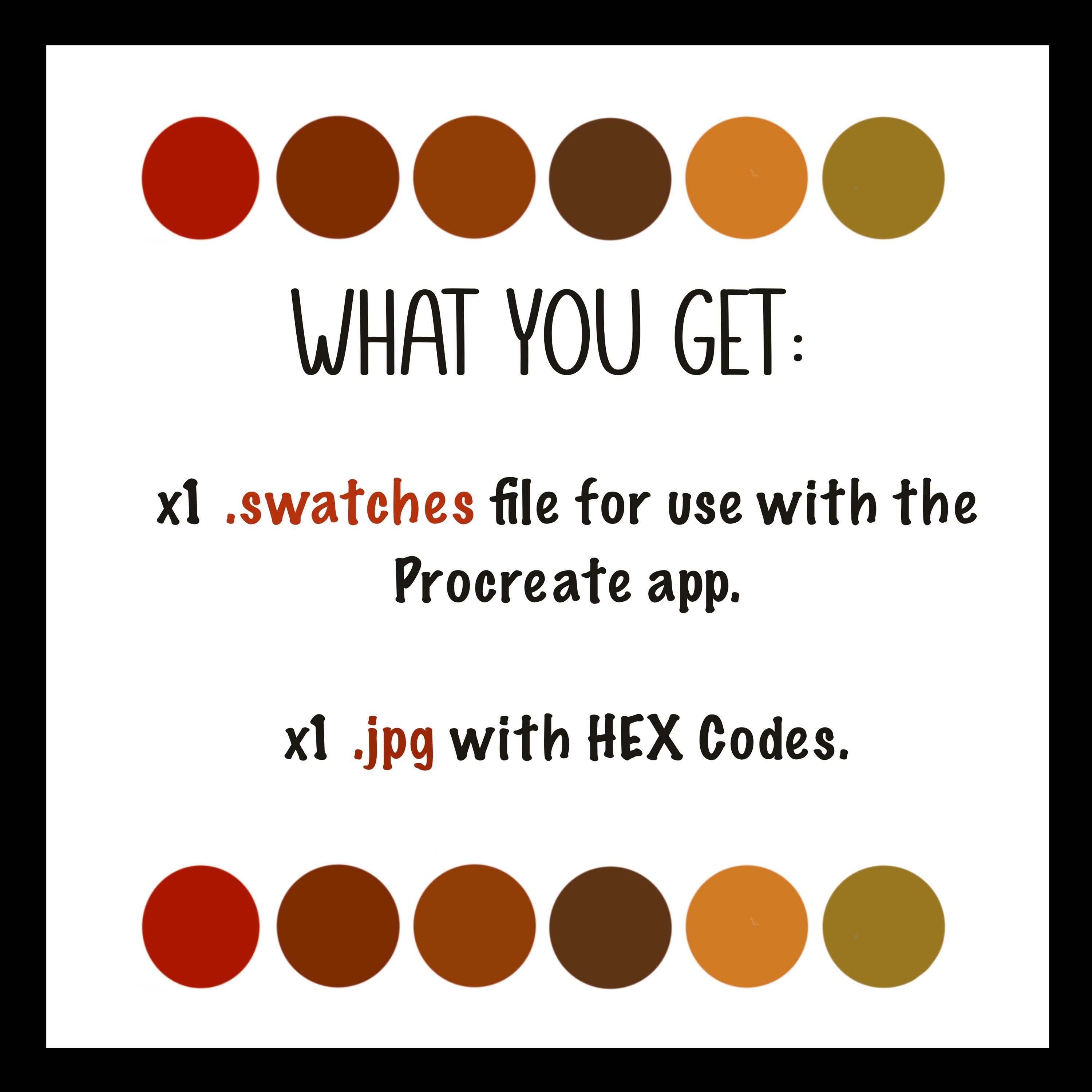 Procreate Color Palette, AUTUMN LEAVES, 30 Colors, Seasonal, Procreate ...