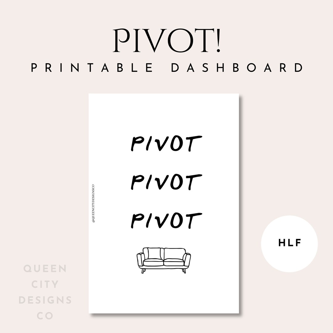 Pivot! | Friends [half Letter Size] Digital Dashboard, Printable PDF ...