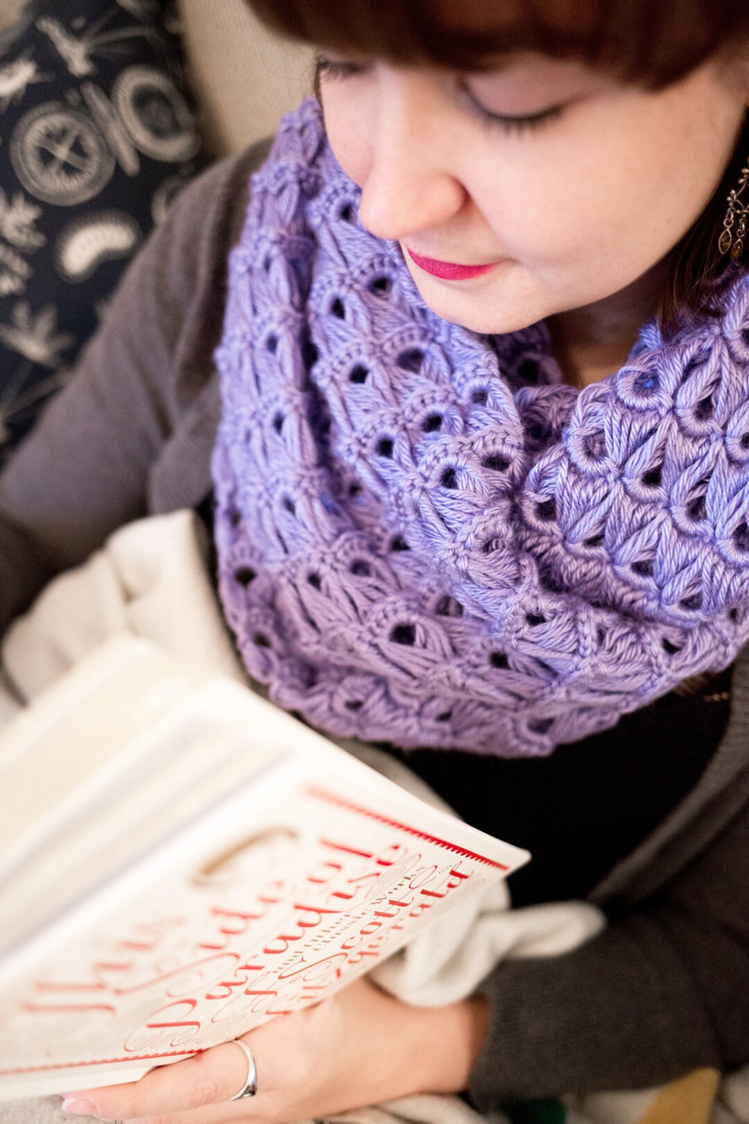 Broomstick Lace Infinity Scarf Etsy