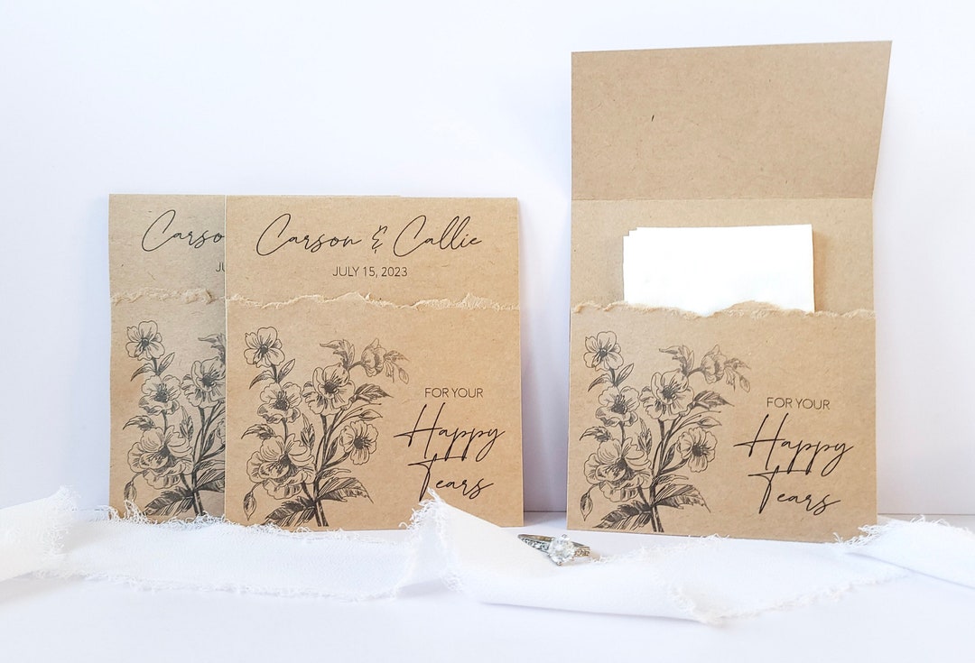 50 for Your Happy Tears Tissue Packs Customized | Wedding Favors for ...