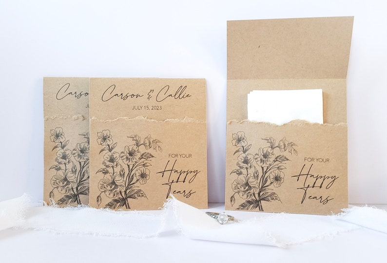 50 For Your Happy Tears Tissue Packs Customized Wedding Favors for Guests in Bulk image 1