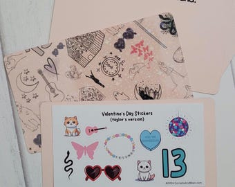 Taylor Classroom Valentines Day Cards - Non Candy Valentines | Swift Valentine Stickers | Kid School Teacher Valentine's