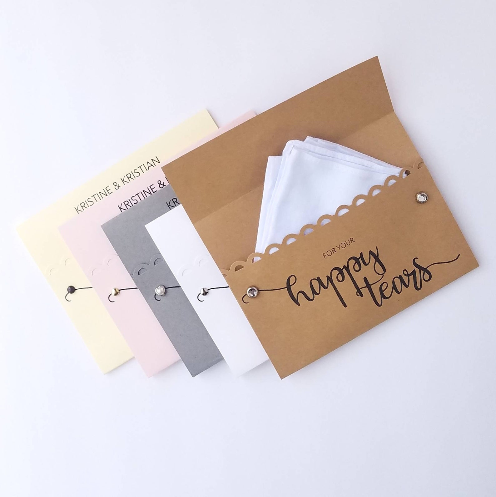 50 Customized Wedding Handkerchief Holders for Guests Happy Etsy