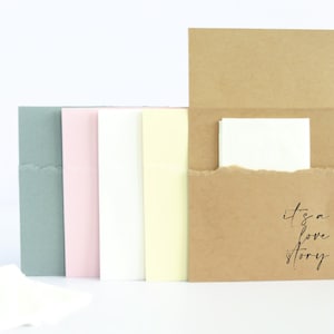 50 It's A Love Story Tissue Packs For Your Happy Tears Wedding Favors for Guests in Bulk image 1