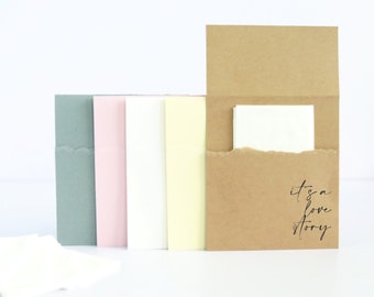 50 It's A Love Story Tissue Packs For Your Happy Tears | Wedding Favors for Guests in Bulk