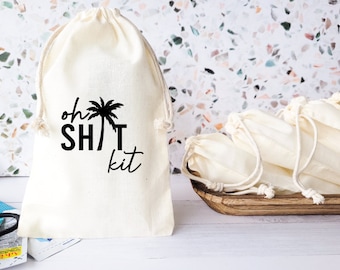 Oh Shit Kits for Tropical Bachelorette Party | Hangover Kits Bag | Bach and Boujee | Miami Bach | Mexico Bach | Hawaii Bach | Beach Bach