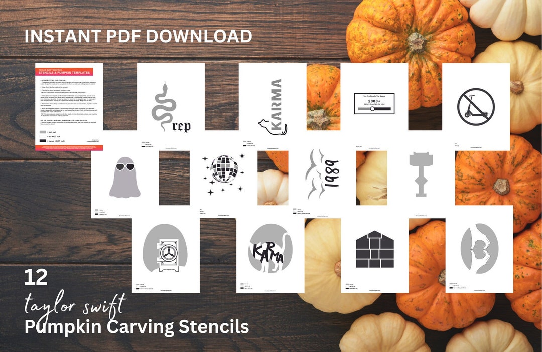 Taylor Swift Pumpkin Carving Stencil Templates Taylor Swift Halloween Taylor Swift Pumpkin Carving Stencil Templates Taylor Swift Halloween