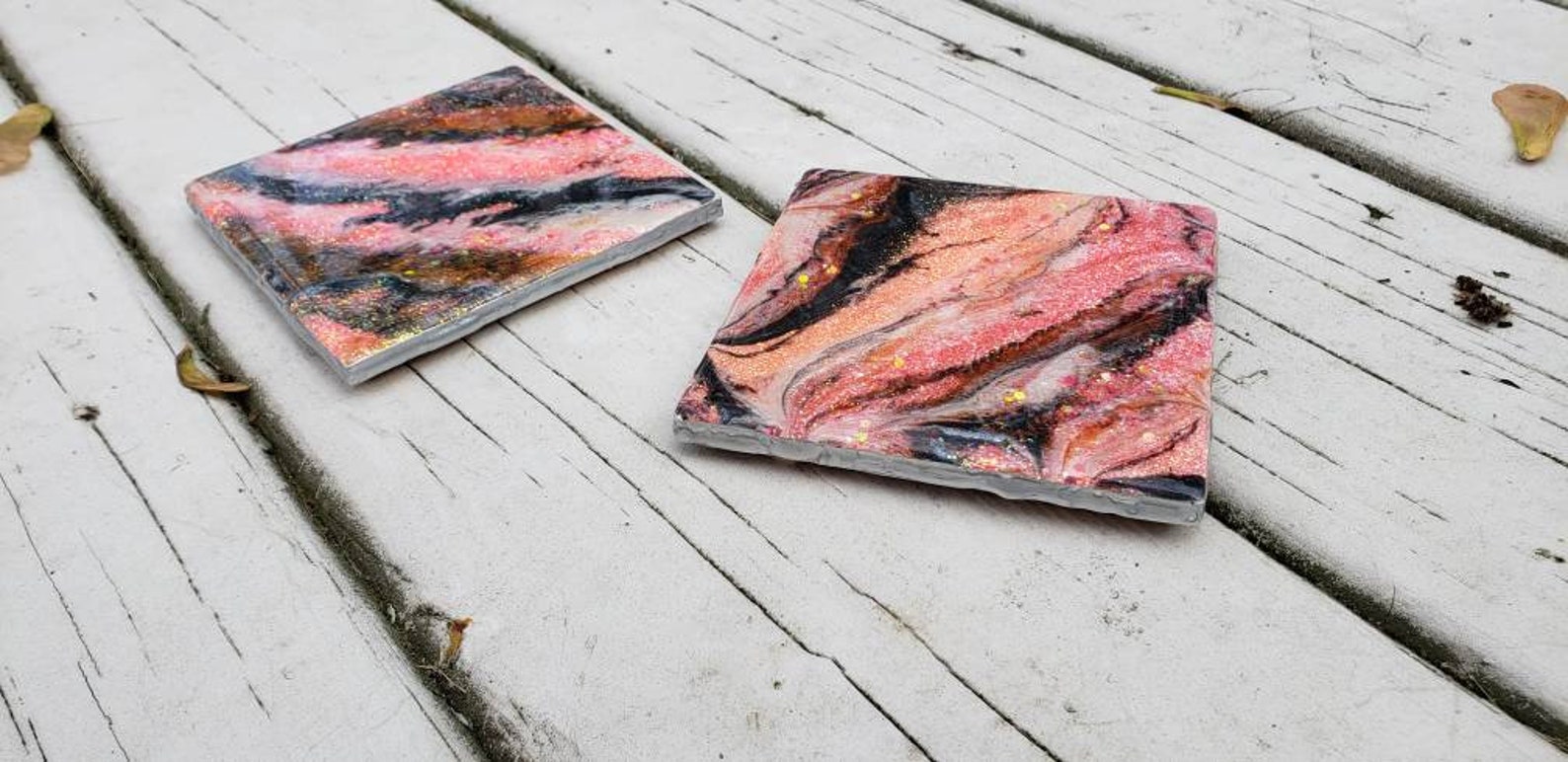PINK Marble Coasters, Pink Kitchen Decor , Home and Living, Unique ...