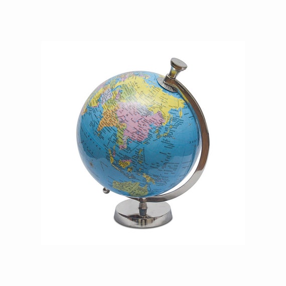 Pastel Country Metal Globe office /& table Decor