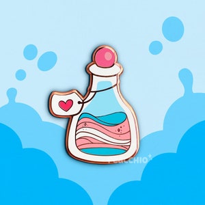 Trans Pride Potion Hard Enamel Pin | Transexual Pride LGBTQ Badge | Pride Flag Pins | Pin Button Collection