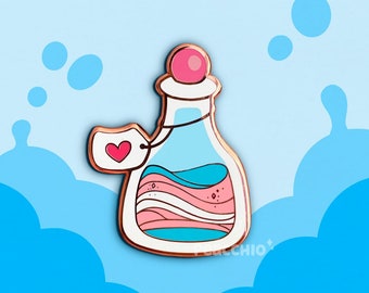 Trans Pride Potion Hard Enamel Pin | Transexual Pride LGBTQ Badge | Pride Flag Pins | Pin Button Collection
