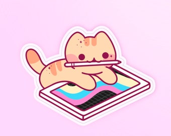 iPad Cat Digital Art Sticker