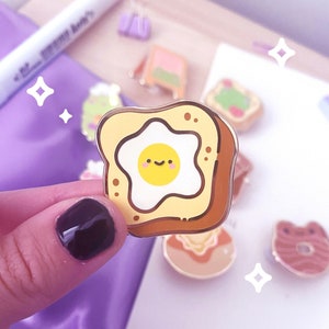 Egg Toast Hard Enamel Pin | Badge | Food Pins | Pin Button Collection