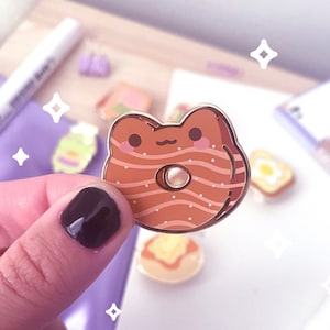 Froggy Donut Hard Enamel Pin | Badge | Food Pins | Pin Button Collection