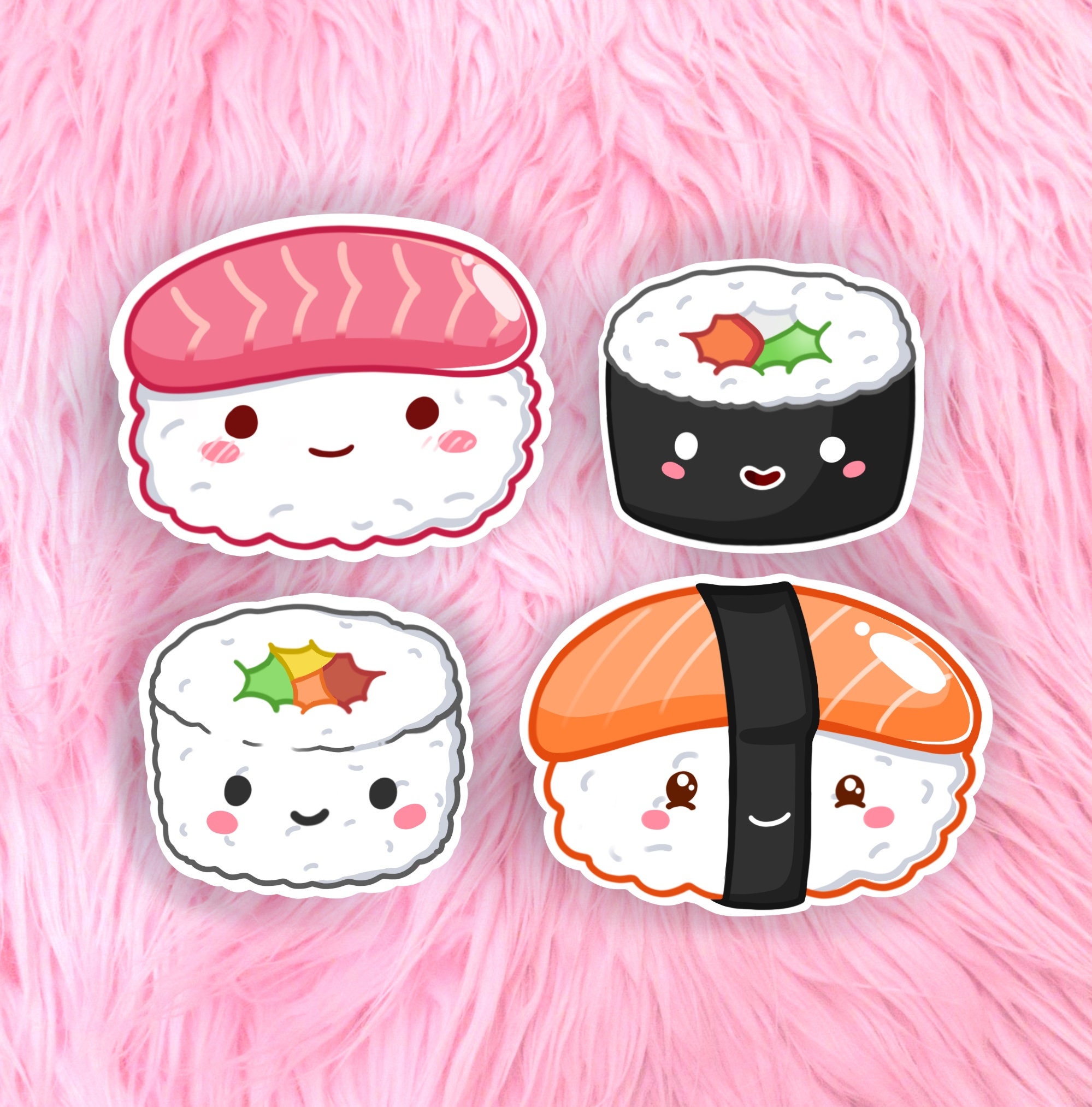 Cute Sushi  Sticker  Pack Laptop Sticker  Glossy Vinyl Decal 