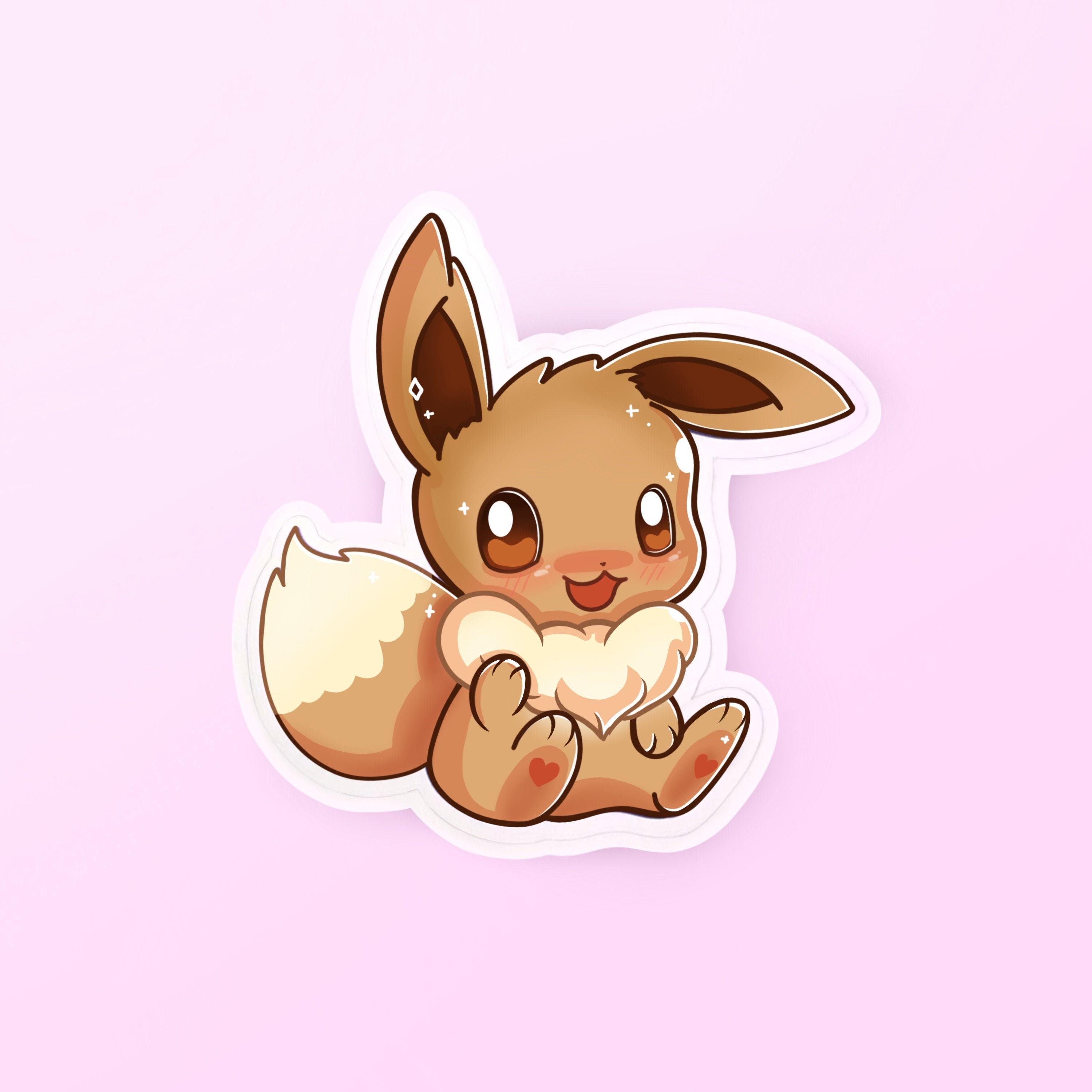 Chibi Eevee Laptop Sticker Glossy Vinyl Decal - Etsy Finland