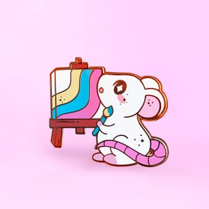 Painter Rat Hard Enamel Pin
