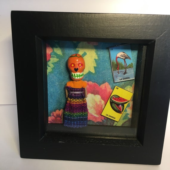 Mexican Loteria And Guatemalan Friendship Doll In A Box Frame Image 0