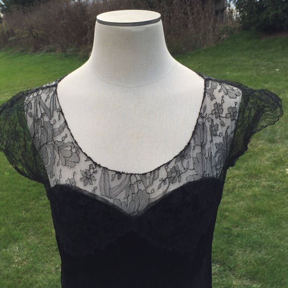 Black velvet and lace dress
