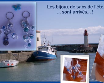 SET of 2... blue bag like the ocean...