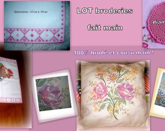 LOT broderies 100% fait main !