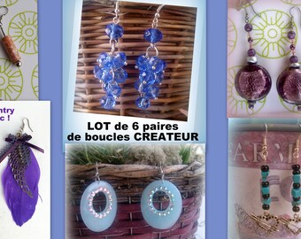 LOT de 6 paires de boucles CREATEUR !