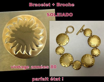 VINTAGE * SOLEIADO gold metal jewelry * perfect condition!