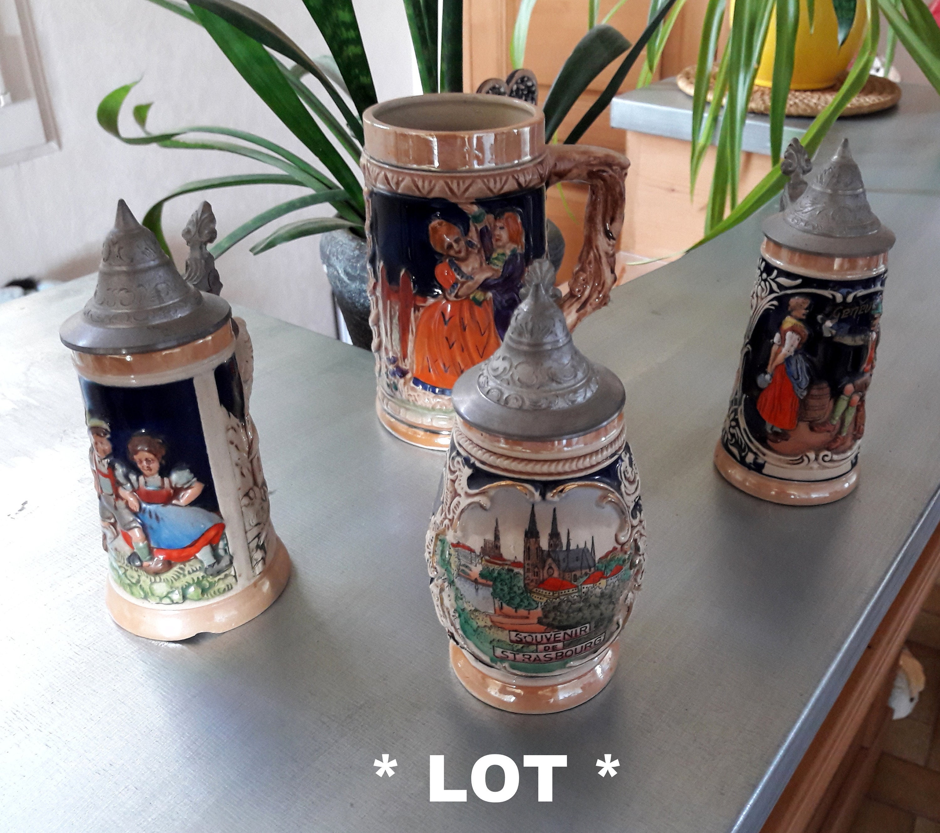 Vintage Lot 4 Chopes à Bière