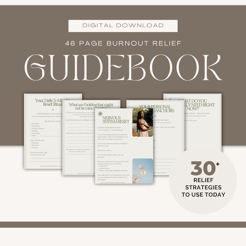 Burnout Recovery Workbook Printable | Gentle Life Reset & Clarity ...