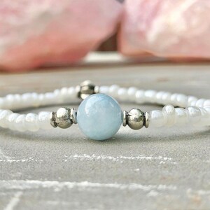 Angelite Bracelet- For Angel & Spirit Guide Connection - Mindful Intentions