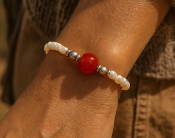 Pulsera de cornalina: para mayor energía, pasión y motivación. Un regalo de atención plena.