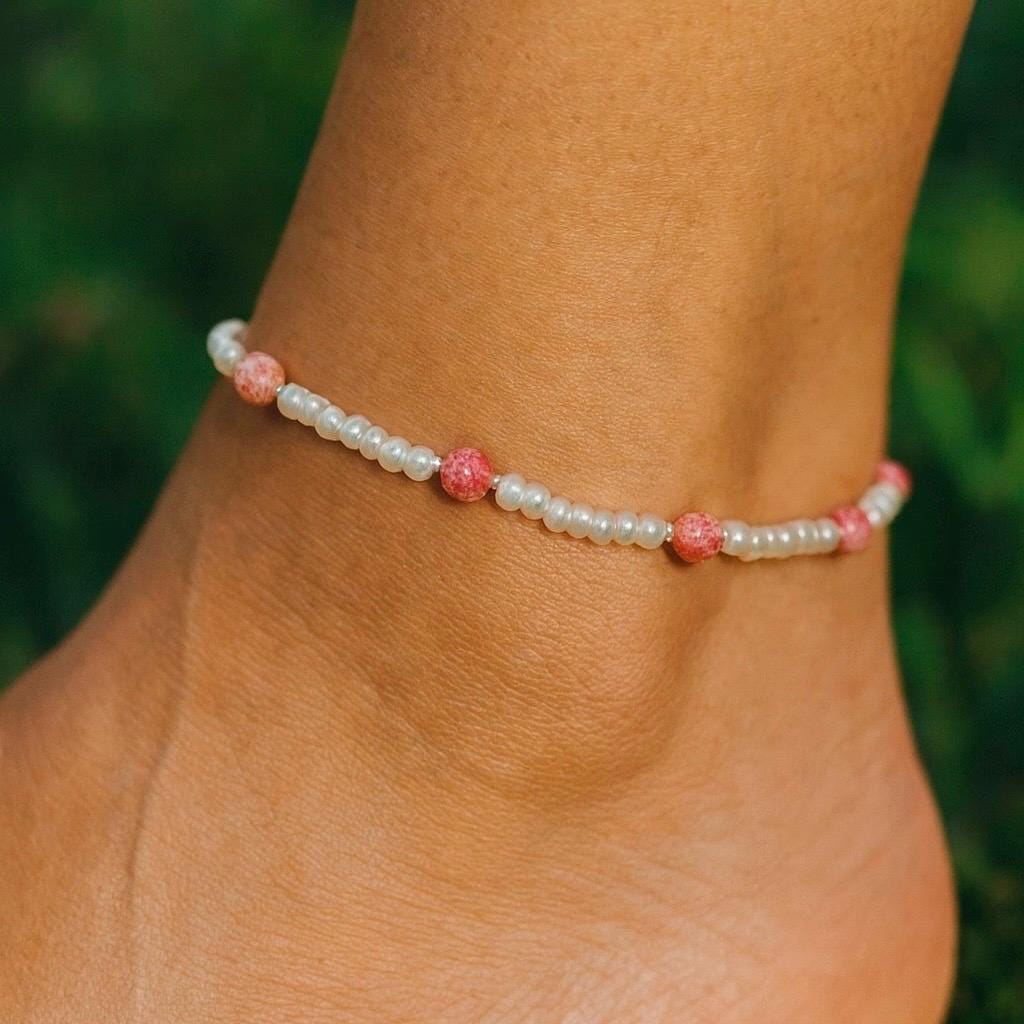 Set Cavigliera Bracciale Collana In Ematite Magnetica E Diaspro - Fatto A Mano USA