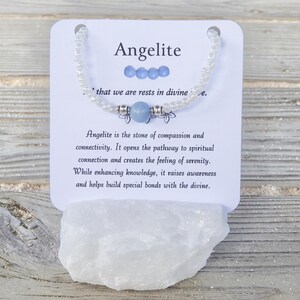 Angelite Bracelet- For Angel & Spirit Guide Connection - Mindful Intentions
