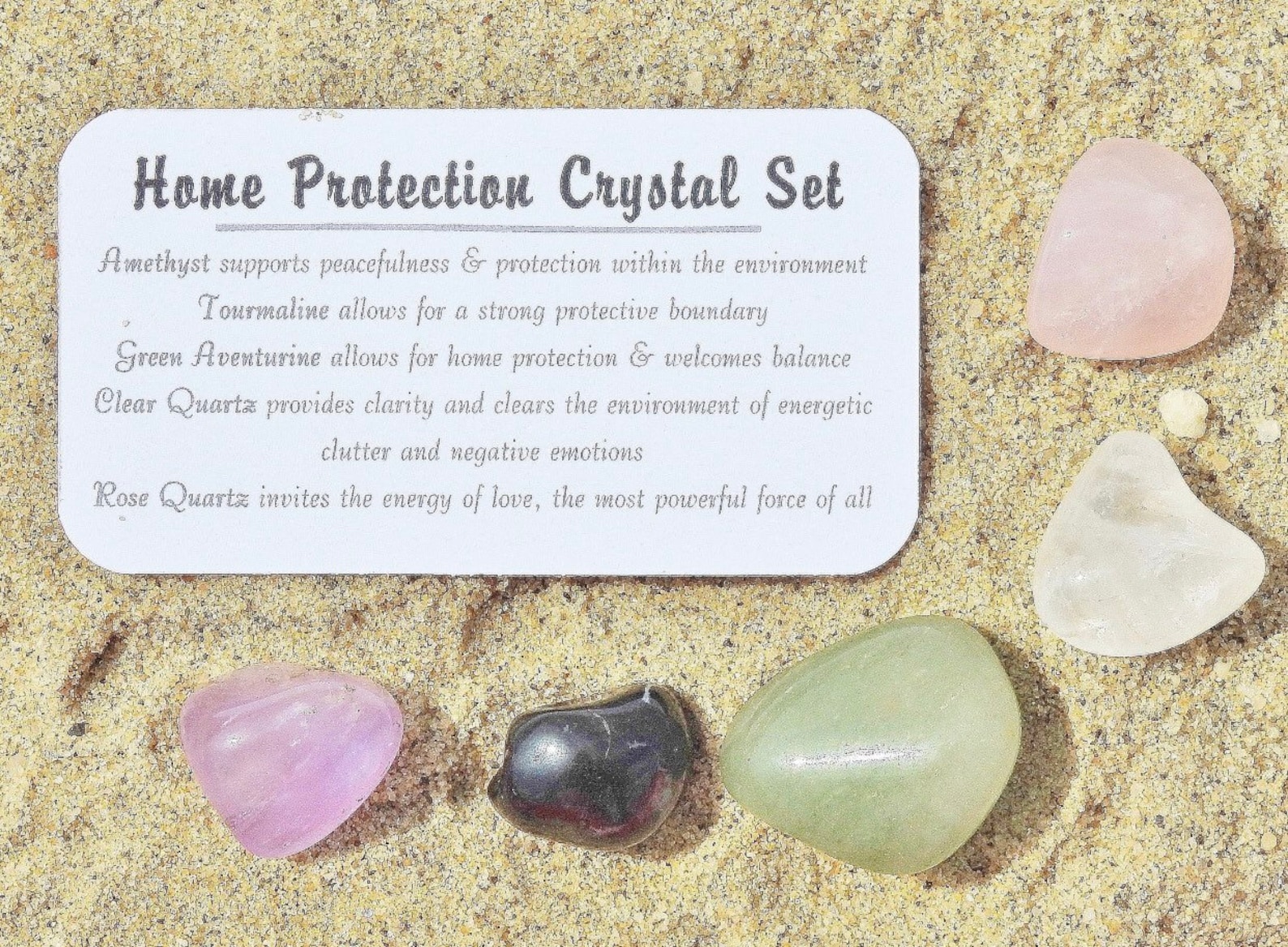 Home Protection Crystal Set in Jar Tumbled Stones Crystal Etsy