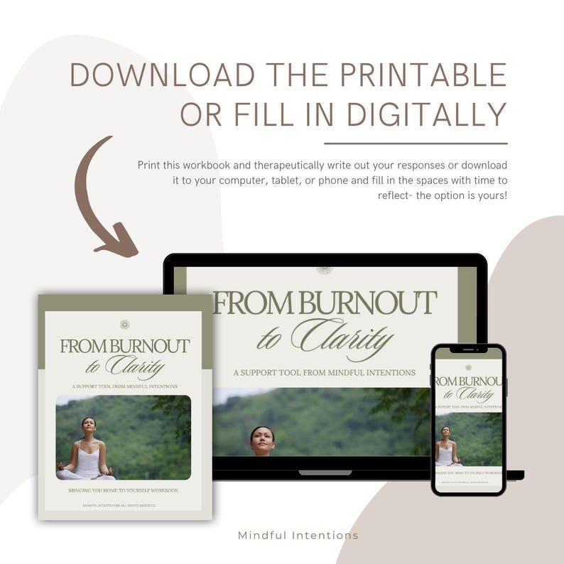 Burnout Recovery Workbook Printable | Gentle Life Reset & Clarity ...