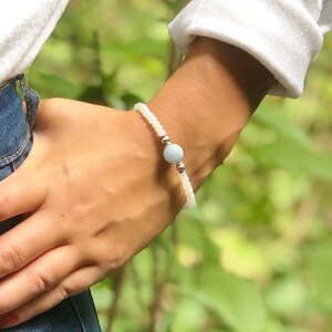 Angelite Bracelet- For Angel & Spirit Guide Connection - Mindful Intentions