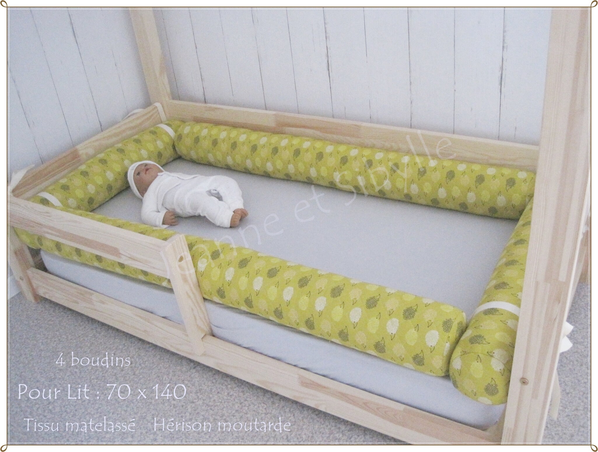 Produit Prêt à Acheter - 4 Boudins avec Lanières d'attache en Diamètre 12 cm Pour Matelas 70 X 140 T