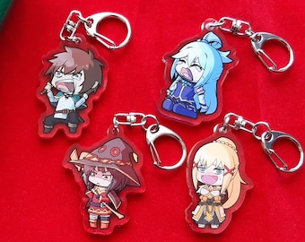 KonoSuba Chibi 5cm (2 inches) Acrylic Charms