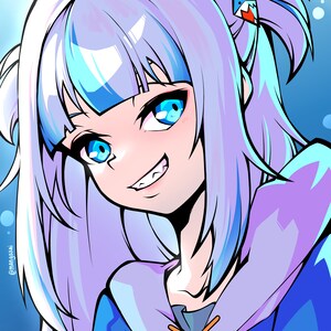 Hololive Gawr Gura A3, A4 and A5 Prints
