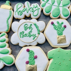 Oh baby! Plant themed baby shower cookies