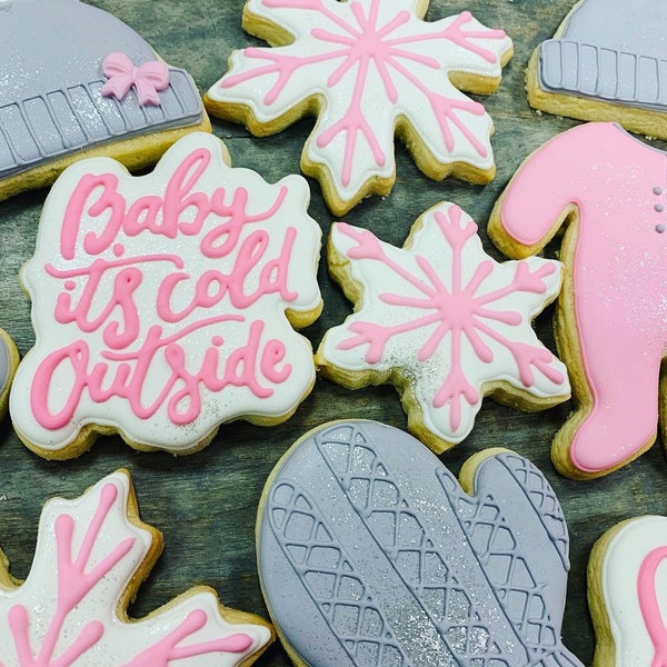 Baby it’s Cold Outside Baby Shower Cookies