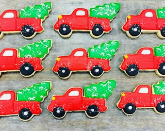 Christmas Tree Truck Cookies